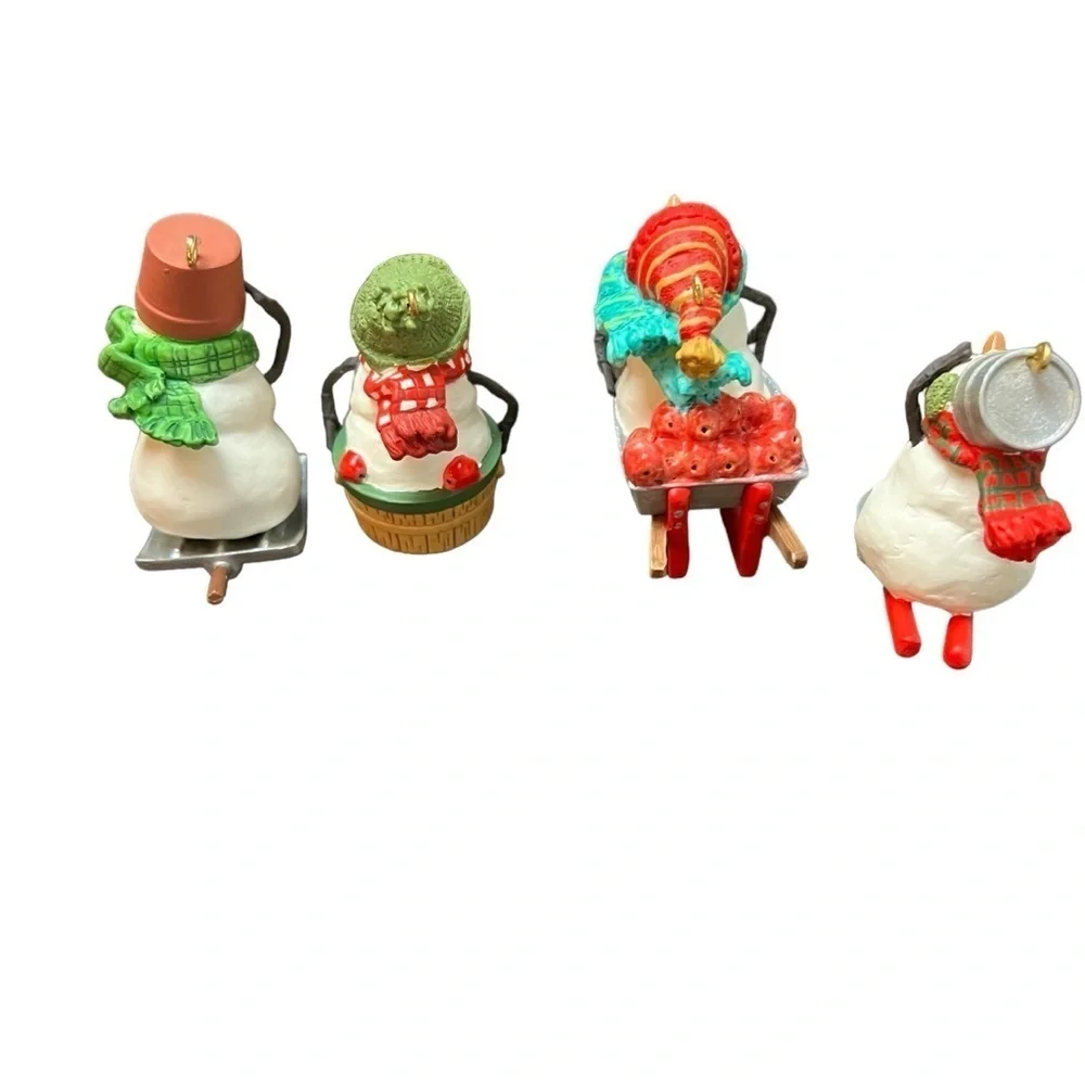 Hallmark Ornaments (4)2000 Keepsake Snowmen of Mitford Race Down Main Street